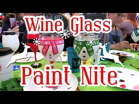 Wine Glass Paint Night // Fun craft ideas