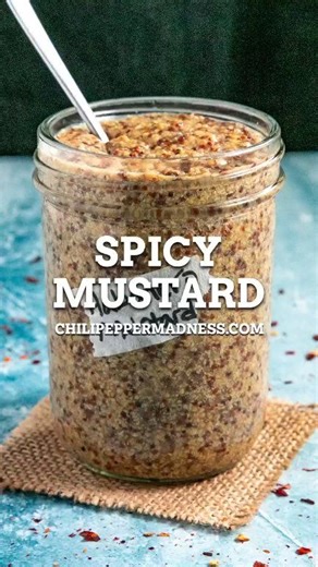 This homemade whole grain mustard recipe is made with three types of mustard seeds and fiery habanero peppers for a spicy hot mustard you are sure to love. Ingredients: 1/2 cup yellow mustard seeds 1/4 cup brown mustard seeds 1/4 cup black mustard seeds 1 cup apple cider vinegar 1 cup beer I used a Mexican lager 4 habanero peppers chopped (innards removed for a bit less heat) Salt to taste (I use .5 teaspoon) Full Recipe 👇 | Chili Pepper Madness - Big Flavor Recipes