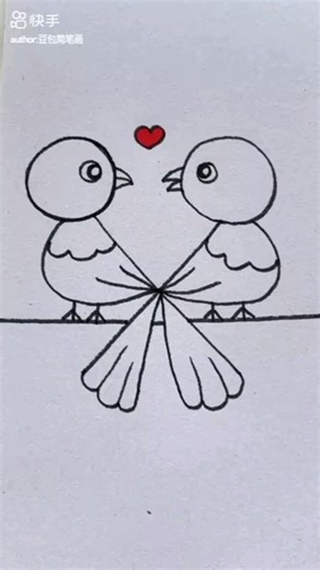 খুব সহজে পাখি আকা || How to draw love birds step by step #diy #art