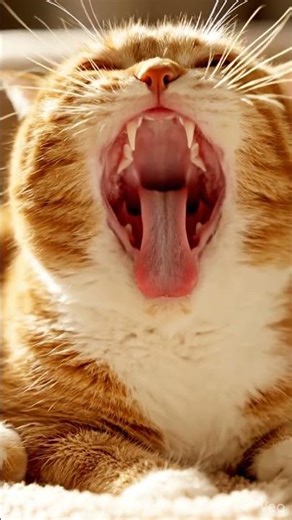 Cute Orange Cat Yawning in Slow Motion #cat #viralvideo