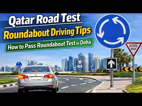 Qatar Road Test Roundabout Driving Tips | How to Pass Roundabout Test in Doha