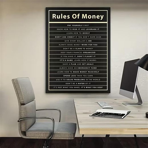Rules of Money Wall Art, Modern Financial Education Poster, Wealth Management Print, Gift for Day Trader or Investor, Minimalist Home Decor - Etsy
