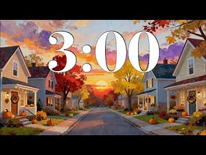 3 Minute Fall Focus Timer 🍁 Cozy Autumn Sunset & Relaxing Lofi Music | Study, Reading, or Classroom