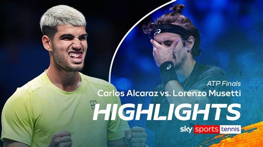 Carlos Alcaraz vs Lorenzo Musetti | ATP Finals highlights