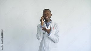 telehealth with virtual doctor appointment and online therapy session. Black doctor online conference