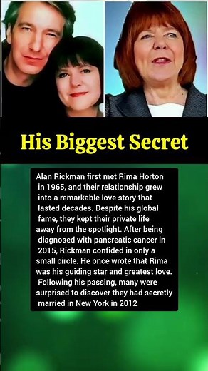 Alan Rickman’s Secret Marriage Revealed After His Death . #celebritynews #alanrickman