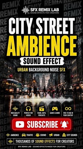 City Street Ambience Sound Effect | Urban Background Noise SFX