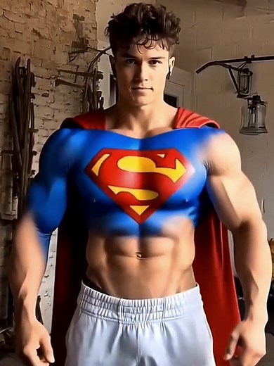 🦸 Oh, L👀K, It's Superman 💥 A prettyboy with six pack abs. #aiboys #bicepsflex #biceps #hunk #muscleboys
