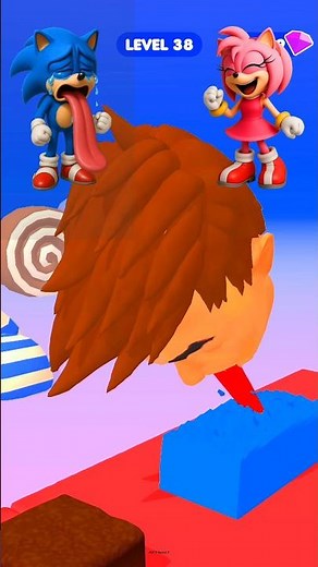 HELP! SONIC LICK ICE & NOW STUCK LADY SONIC LAUGHING 3D! 😱🥶 #gaming #shorts #shortfeed #viralshorts