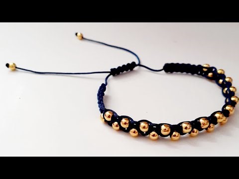 DIY Elegant Gold Beaded Bracelet with Thread | Easy & Stylish Tutorial 💎