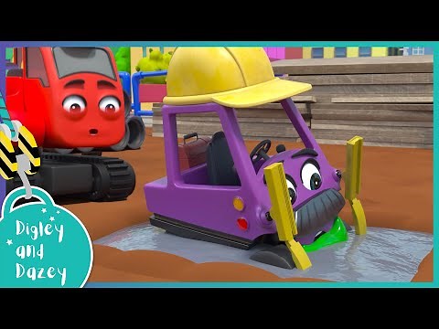 🚧 Sticky Slime Cement Mess 🚜 | Digley and Dazey | Kids Construction Truck Cartoons