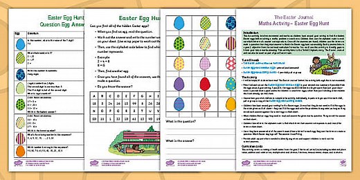 Year 2 Maths Easter Egg Hunt Activity
