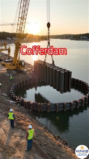 👉 Cofferdam Construction in Water 🔥 नदी में Foundation कैसे बनता है? | Sheet Pile #trending #shorts