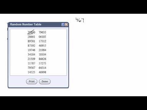 Generating a Sample from a Table of Random Digits