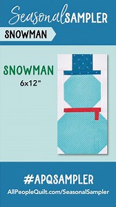See the basics of making a cute snowman block! ☃️ The block pattern is free and part of our “Seasonal Sampler” quilt. Join the fun at AllPeopleQuilt.com/SeasonalSampler! . . . #APQSampler #christmasquilt #samplerquilt #freequiltpattern | Allpeoplequilt