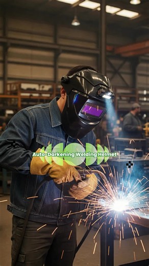 Auto-Darkening Welding Helmet with Solar Power (Adjustable)