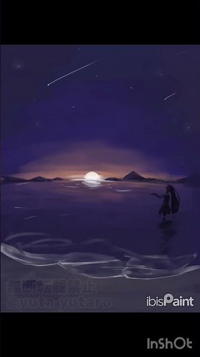 日と夜 #イラスト #イラストメイキング #ゆたのお絵描き #風景画