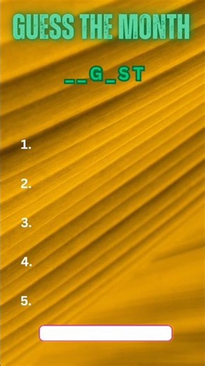 Fill In The Blanks Quiz | Guess The Month By Missing Letters! #shorts