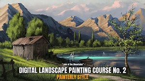 Concept Art and Photoshop Brushes - FULL Course - Digital Art Landscape Painting in a Painterly Style   Perspective Course