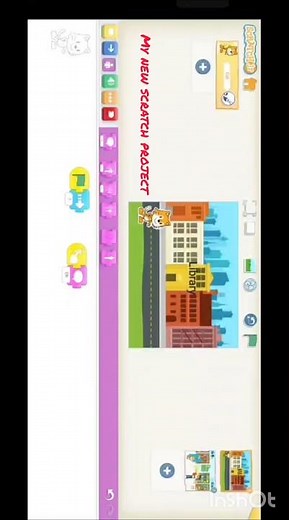 my first animation in scratch jr. name: scratch cat goes to library #scratchday #scratchw #scratch