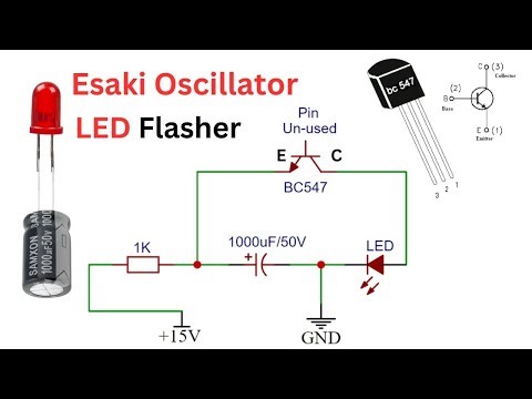 Esaki Oscillator | LED Flasher Circuit using BC547 NPN Transistor |