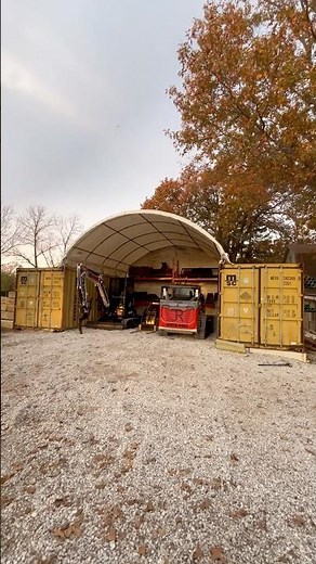 Covermore Awning on Shipping Container Shop after TWO Years!