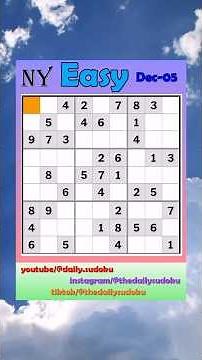 The New York Times Daily #Sudoku 2025-12-05 Easy #puzzle #games #education #braingames