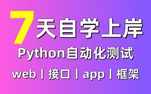【7天学完】B站最细最全的python自动化测试全套教程！允许白嫖，拿走不谢，全程干货无废话！
