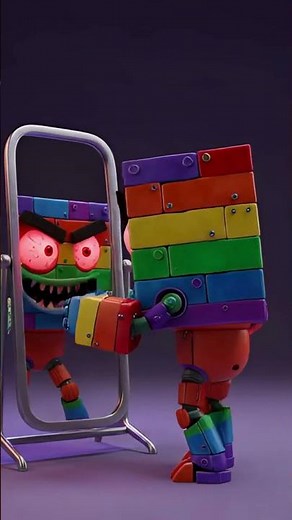 Creepy Colorful Box Monster 👹🌈 Funny Scary 3D Cartoon Shorts