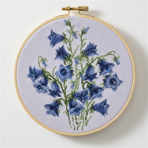Bluebells Bouquet Cross Stitch - Floral Embroidery (PDF Pattern, Pattern Keeper Compatible) - Etsy