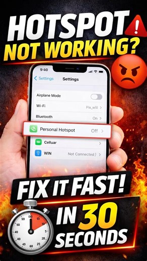 iPhone Hotspot Not Working? 🔥 Fix It in 30 Seconds! (2026 Guide)