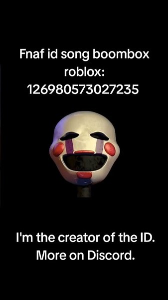 Fnaf id song boombox roblox #song #роблокс #roblox #boombox #music #fnaf #fnafpuppet #fnaf2