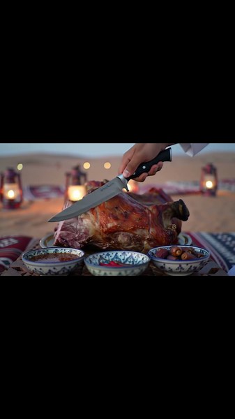 🏜️✨ Qatari Desert Dune Roast | Camel with Chili Lemon Zest & Dates | Smart Knife #chickenroast
