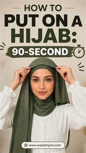 How to Put On a Hijab in 90 Seconds | No-Pin Beginner Tutorial #usa #shorts #hijabstyle