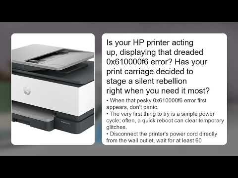 HP Printer Error Code 0x610000f6 – How to Fix Carriage Issue