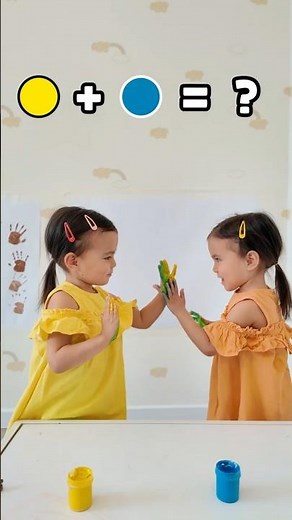 Kids Mix Yellow and Blue and Get...