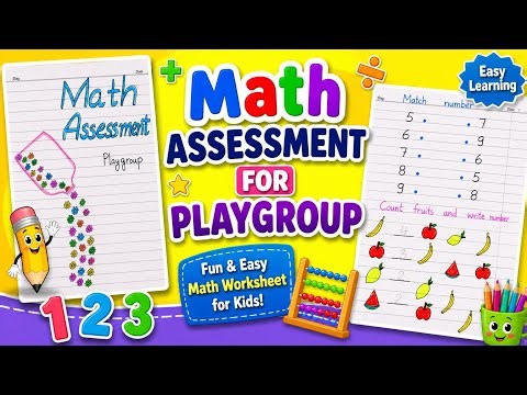 Math Assessment for Playgroup | Easy Worksheet for Kids I Fun & Easy Worksheet for Kids I Math 