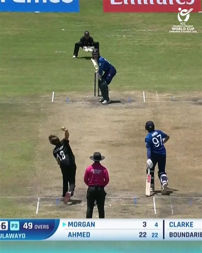 23K views · 180 reactions | Harry Burns takes an absolute beauty in the deep to dismiss Sebastian Morgan 勞 #U19WorldCup broadcast details  https://www.icc-cricket.com/tournaments/u19-cricket-worldcup-2026/news/broadcast-details-for-icc-u19-men-s-cricket-world-cup | ICC Cricket World Cup | Facebook