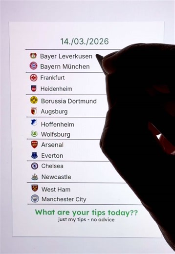 Fußball Ergebnis-Tipps für heute – 14.03.2026 ⚽🔥 Tägliche Predictions für die größten Spiele weltweit. Ich tippe Spiele aus den Topligen wie Premier League, Bundesliga, La Liga, Serie A, Ligue 1 sowie Pokalspiele und internationale Wettbewerbe. Folge für tägliche Fußball-Predictions, kommende Spiele und spannende Tipps. ⚽⚽⚽ Football score predictions today – 14/03/2026 ⚽🔥 Daily predictions for the biggest matches around the world. I predict games from the Premier League, Bundesliga, La Liga, S