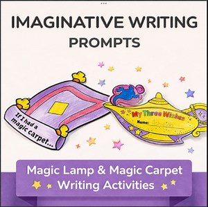 Imagination Writing Prompt Craft: Magic Lamp and Flying Carpet Writing Craft