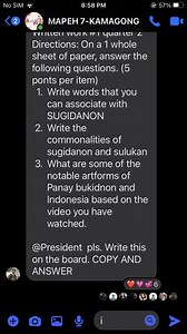 Directions: On a 1 whole sheet of paper, answer the following q... | Filo