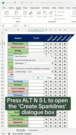 How to insert in-cell sparklines in Excel. 🤯
