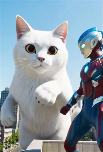 "When Ultraman Fights a Super Cute (But Powerful) Cat!"