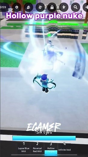 How to use hollow purple nuke and blackflash as gojo in jujutsu shenanigans #jujutsushenanigans