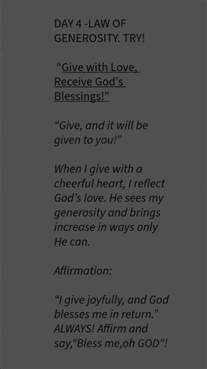 Law of Generosity