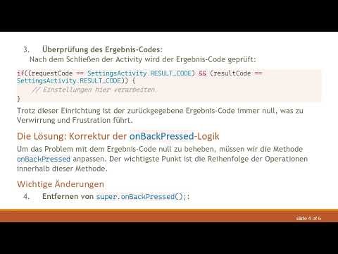 Probleme mit startActivityForResult in Android beheben: Umgang mit dem onBackPressed-Ereignis