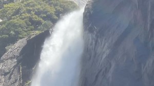 Lower Yosemite Falls flowing fast seen here while I was hiking along the trail last week at Yosemite National Park. Feel the power of Mother Nature! | Adventures With Jeff Martinez