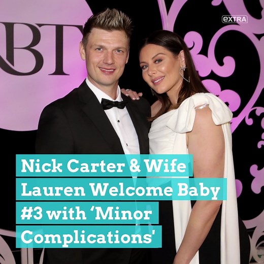 Nick Carter & wife Lauren welcome baby #3 with "minor complications," thank fans for prayers. 🙏👶 Read more: https://bit.ly/3dGPHxM | Extra
