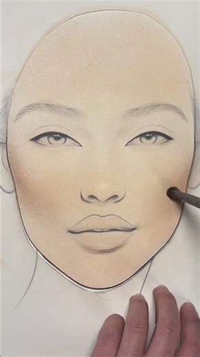 Drawing skin & contouring for makeup face charts