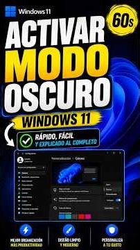 How to enable WINDOWS 11 DARK MODE ⬛️✅ 60s